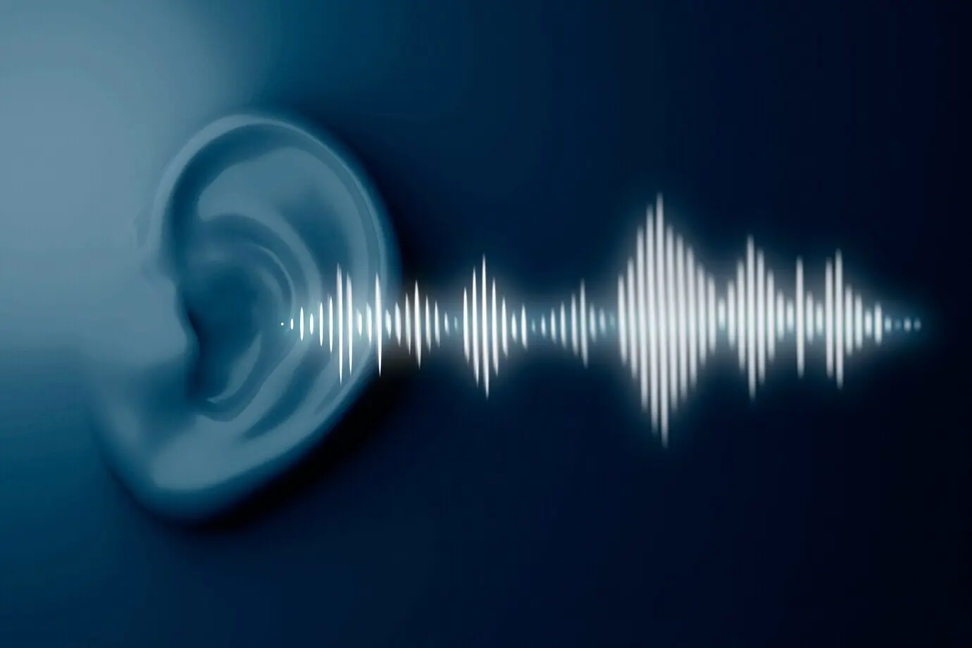 Sound waves emanating from a human ear